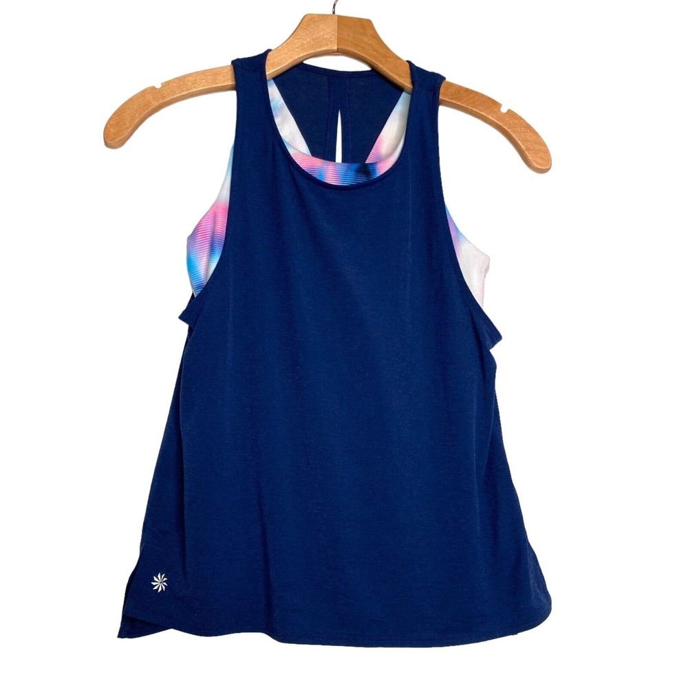 Athleta Girls Two Layer Workout Exercise Gym Active Top Size Medium 8-10